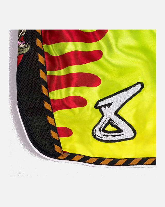 8 WEAPONS Muay Thai shorts Jurassic – Neon grøn/blodrod