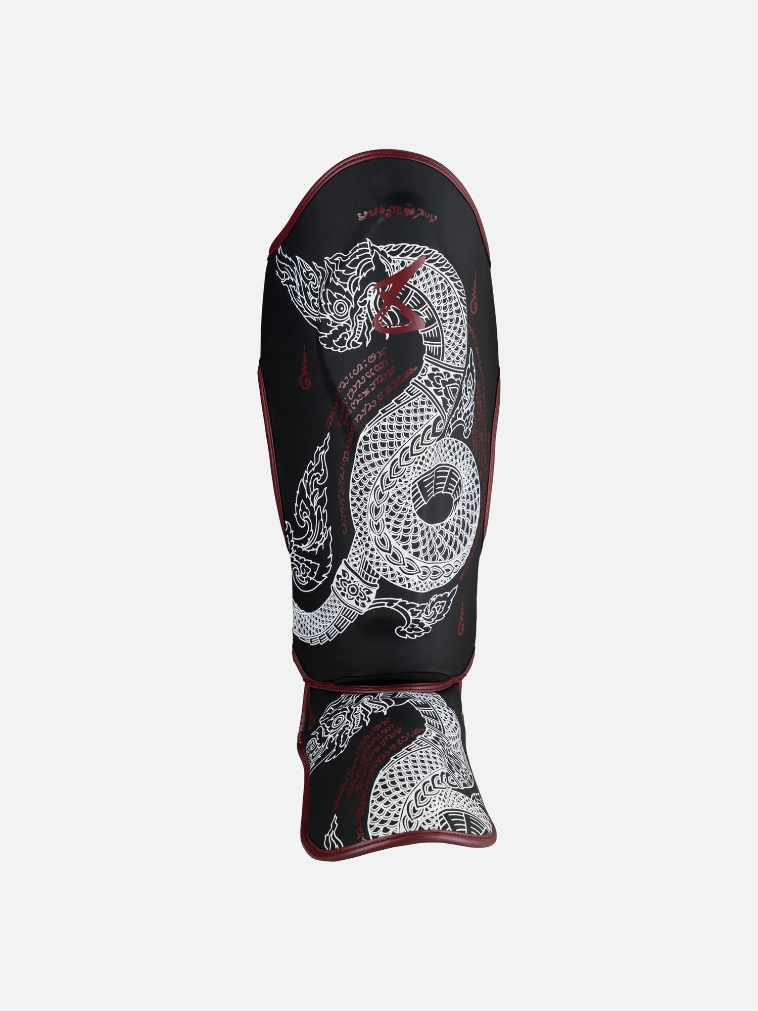 8 WEAPONS Schienbeinschoner Sak Yant Naga – Schwarz/Bordeaux