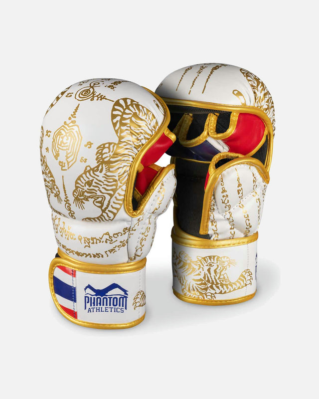 Luvas de sparring MMA Phantom Athletics Muay Thai – Branco/Ouro