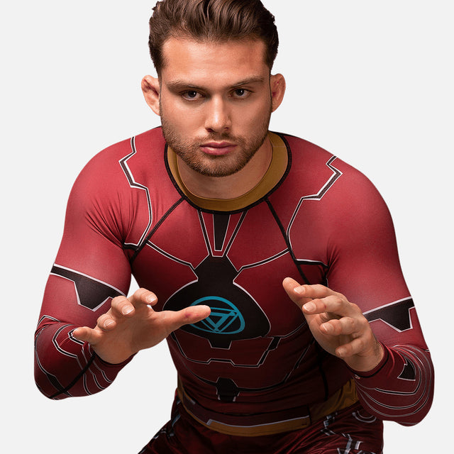 Rashguard a maniche lunghe Marvel Iron Man – Rosso