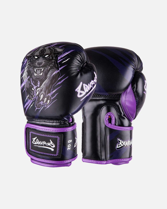 Mănuși de box 8 WEAPONS Beastial Panther Copii – Negru/Violet