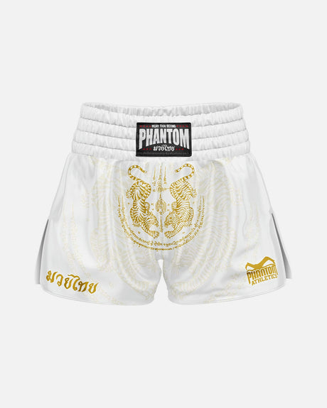 Pantalones de Muay Thai Phantom Athletics Sak Yant – Blanco/Oro