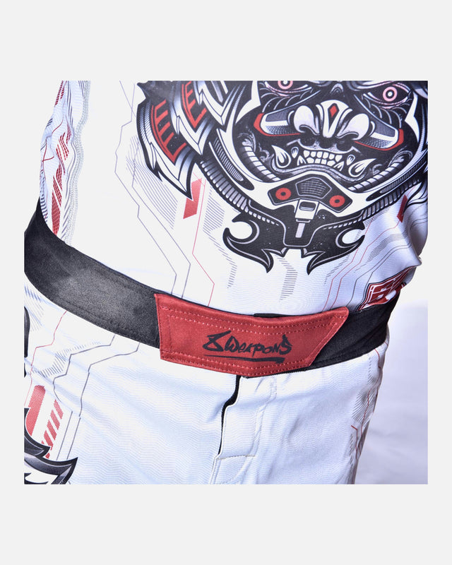 Spodenki MMA 8 WEAPONS Samurai 2.0 – Białe/Czerwone