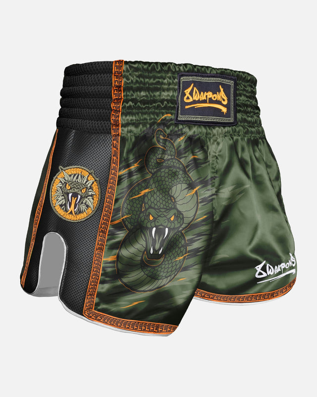 Calções de Muay Thai 8 WEAPONS Beastial Viper – Cáqui