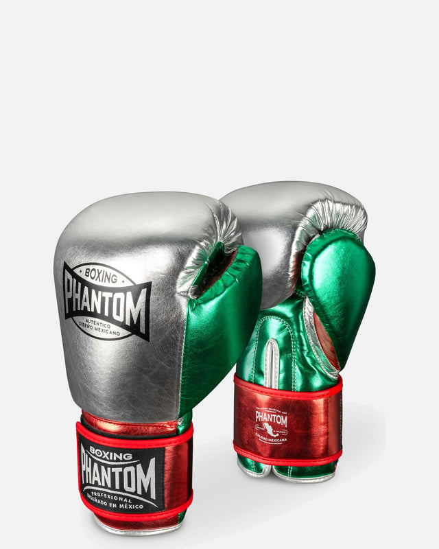 Phantom Athletics Boxhandschuhe Mexico – Silber/Grün/Rot