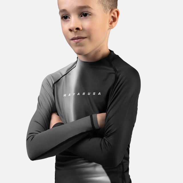 Rashguard Hayabusa Apex Nova Mâneci Lungi Copii – Negru