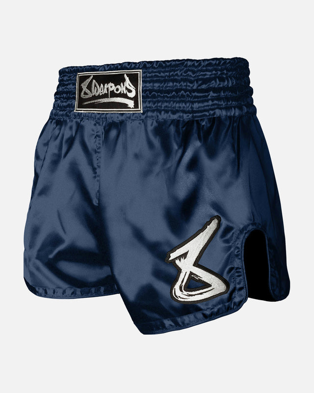 Muay Thai trenky 8 WEAPONS Strike – Tmavě modré/Bílé