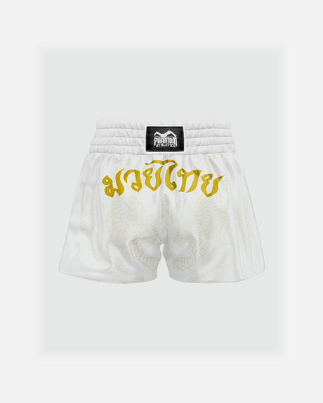 Pantalones de Muay Thai Phantom Athletics Sak Yant – Blanco/Oro