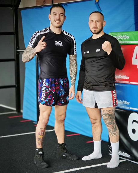 Pantalones de MMA Phantom Athletics Fusion Splatter – Azul