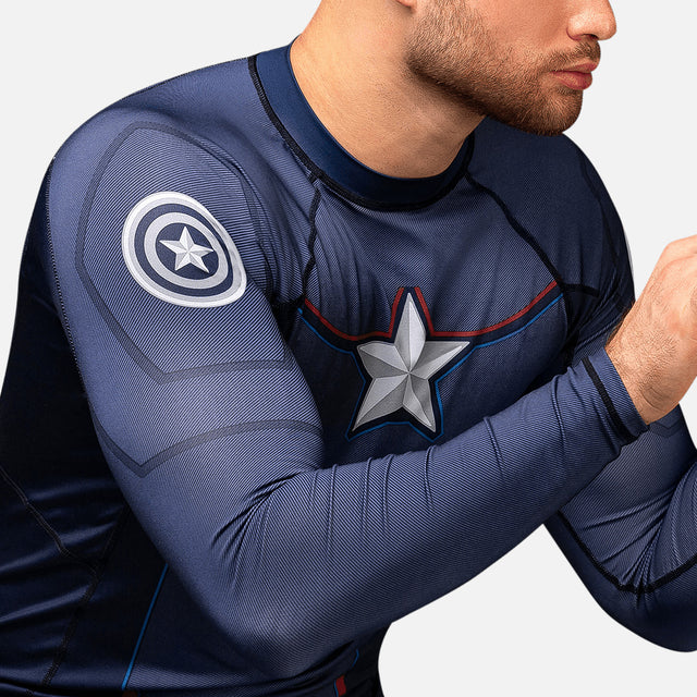 Rashguard Marvel Captain America Mâneci Lungi – Albastru