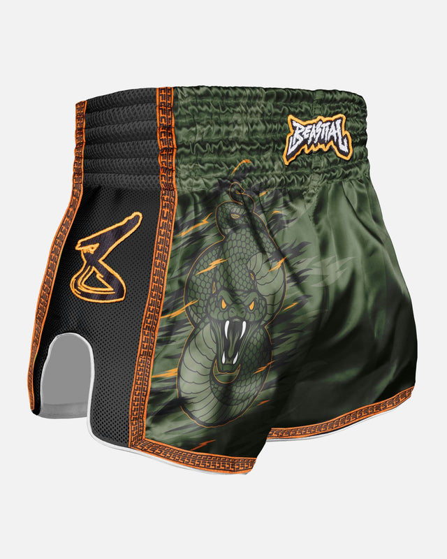 Calções de Muay Thai 8 WEAPONS Beastial Viper – Cáqui
