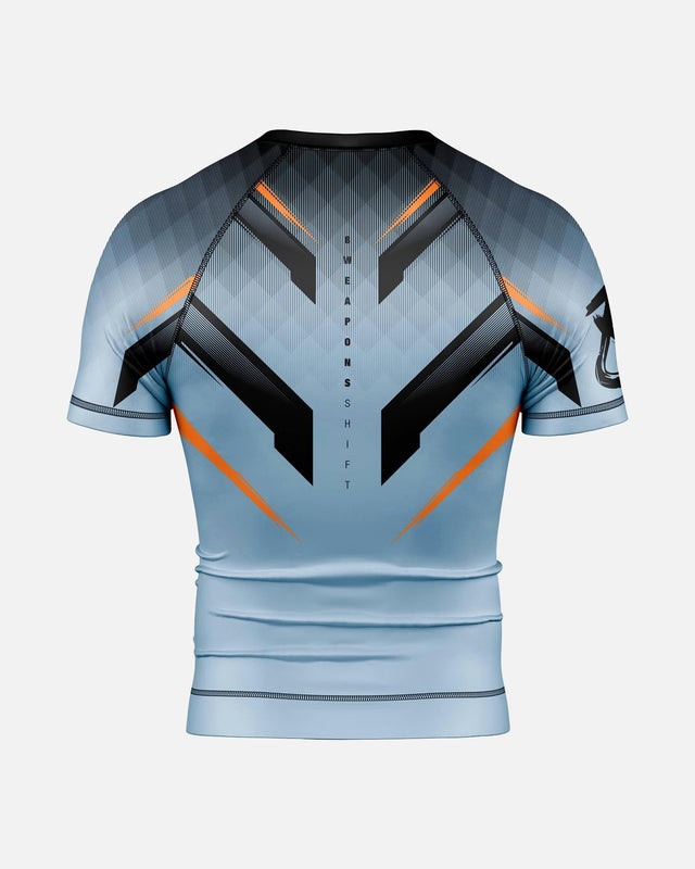 8 WEAPONS Rashguard Shift – Isblå/Orange