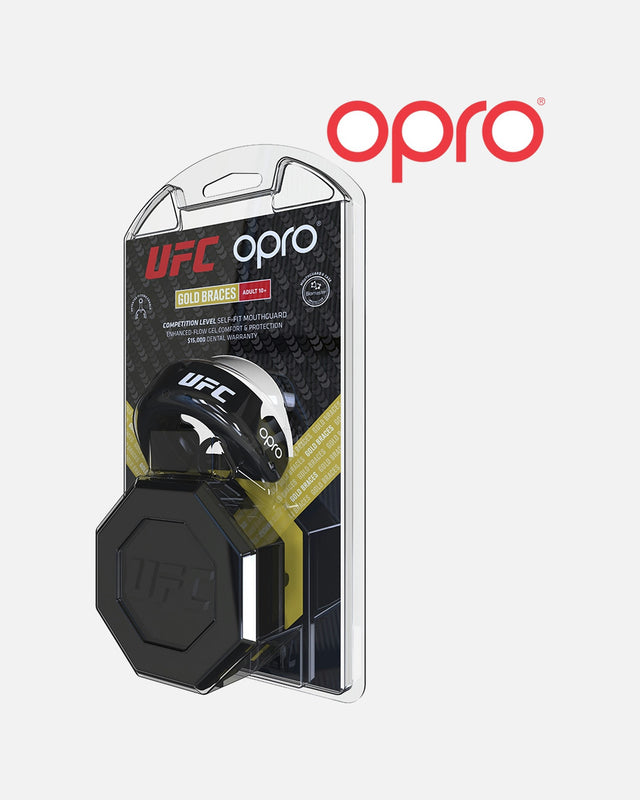 Paradenti OPRO Gold Braces – Nero
