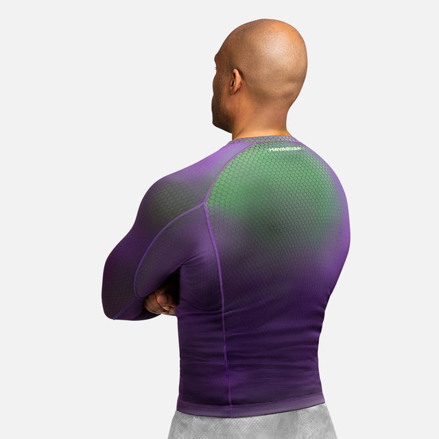 Rashguard Hayabusa Fusion Maniche Lunghe – Viola/Verde