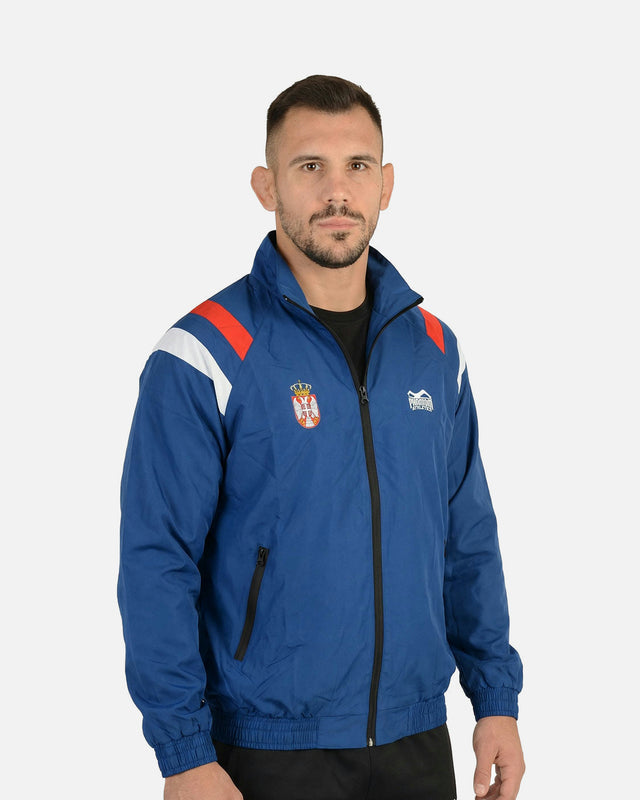 Phantom Athletics Tréninková bunda DMC Team Serbia – Modrá/Červená/Bílá