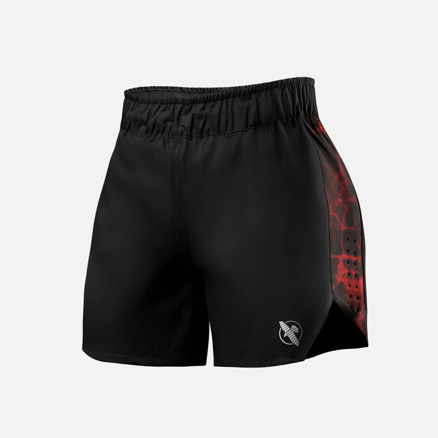 Calções de BJJ Hayabusa x UFC para mulher – Preto/Vermelho