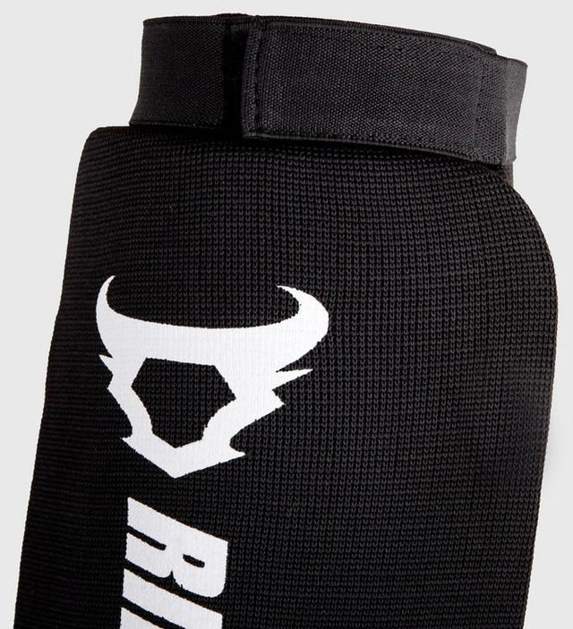 Caneleiras Ringhorns Kontact Kickboxing – Preto/Branco – Caneleiras