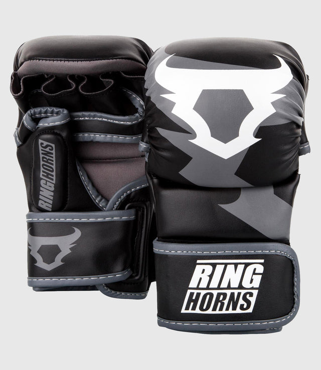 Luvas de MMA Ringhorns Charger Sparring – Preto/Cinzento/Branco