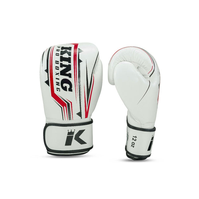 King Pro Boxing Boxhandschuhe BG Spartan – Weiß/Schwarz/Rot