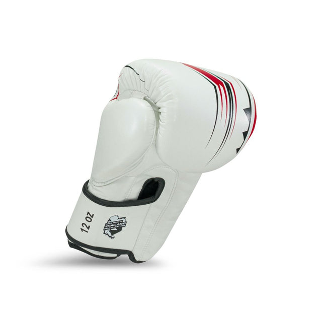 King Pro Boxing Boxhandschuhe BG Spartan – Weiß/Schwarz/Rot