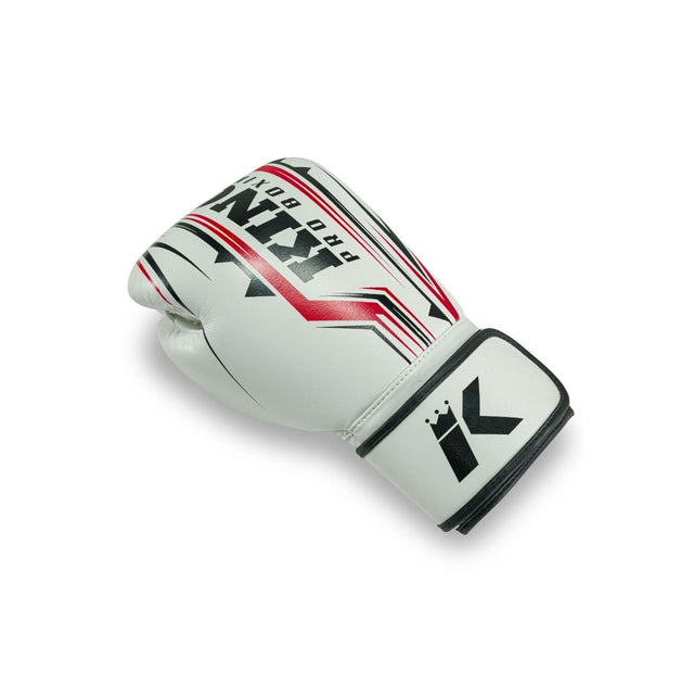 King Pro Boxing Boxhandschuhe BG Spartan – Weiß/Schwarz/Rot