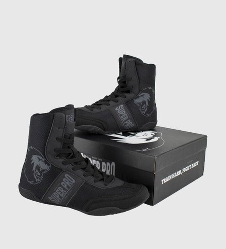 Chaussures de boxe Super Pro – Noir – Chaussures de boxe