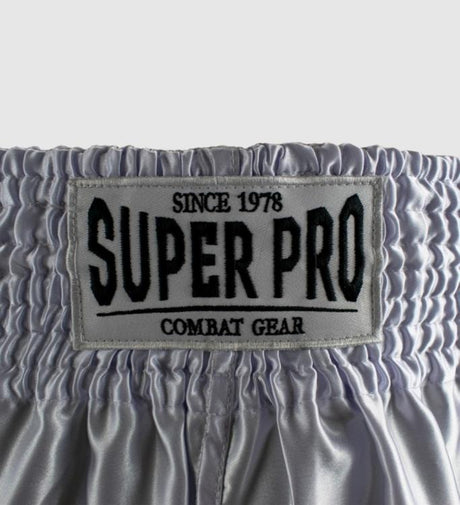 Shorts de kickboxing Super Pro Brave – Blanc/Noir