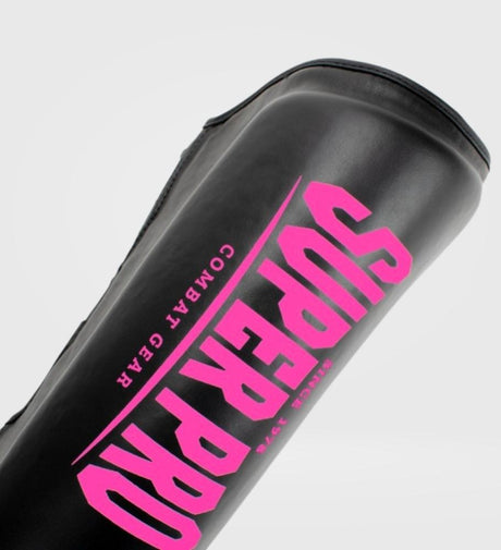Protège-tibias Super Pro Kickboks Protector – Noir/Rose – Protège-tibias