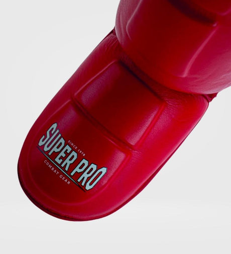 Super Pro Shin guards Thai Pro Leather - Red - Shin guards