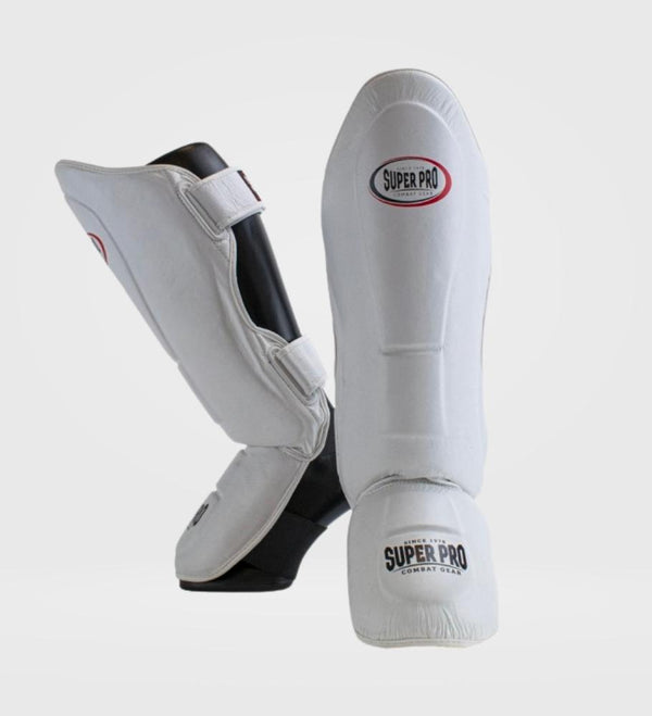 Espinilleras Super Pro Thai Pro Piel – Blanco