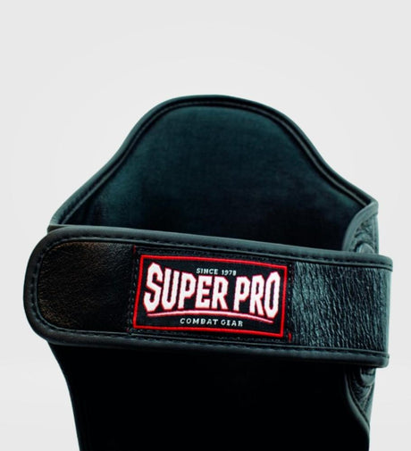 Protège-tibias Super Pro Kickboks Thai Pro Cuir – Noir – Protège-tibias
