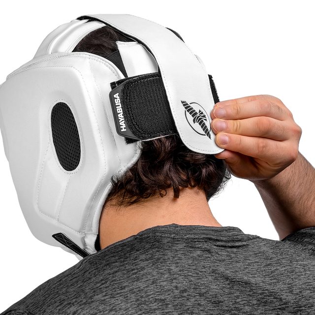 Hayabusa T3 Hovedbeskytter med kindbeskyttelse - Hvid/Sort