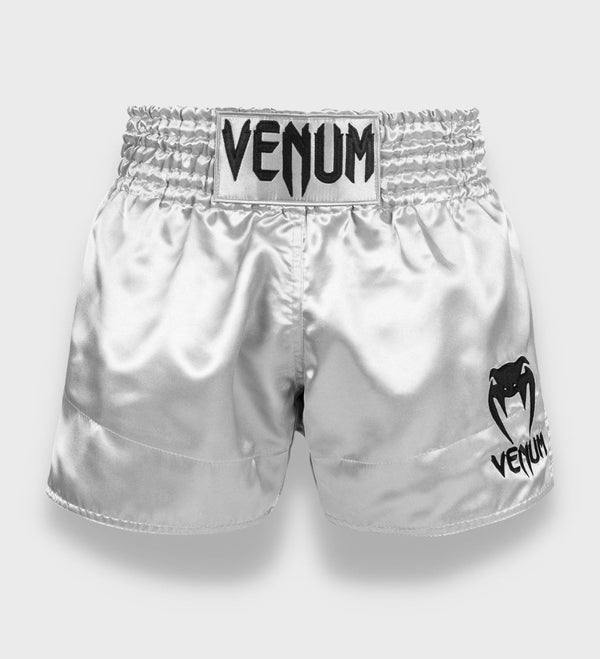 Kickboxerské trenky Venum Classic – Stříbrné/Černé