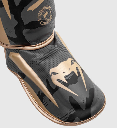 Chrániče holení Venum Elite – Camo Šedá/Zlatá