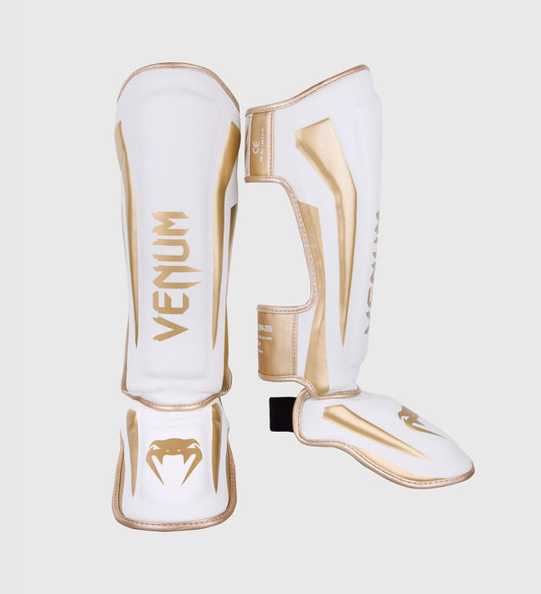 Venum Benskydd Kickboxning Elite – Vit/Guld