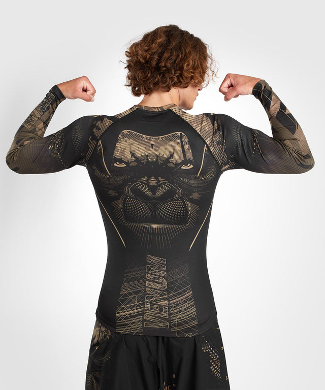 Rashguard Venum Gorilla Jungle manches longues – Noir/Marron